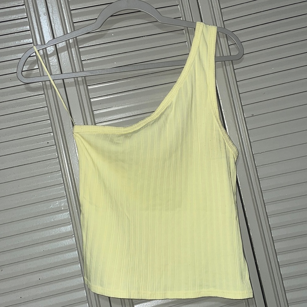 AE yellow one shoulder top